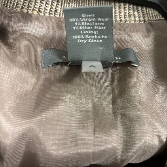 Ann Taylor Womens Plaid Blazer Virgin Wool Size 0 Brown - Picture 8 of 8